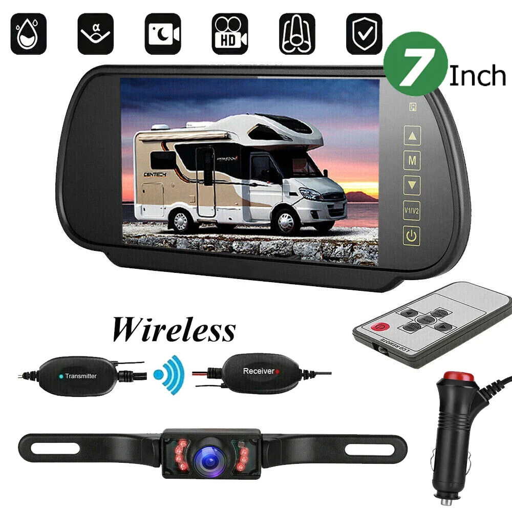 Wireless Car Rearview Camera With Mirror Monitor For Vehicle Parking Mirror Camera Hd Reverse Camera With 7 Inch Screen