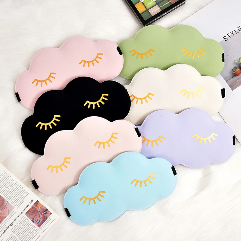 1 PC Sleeping Aid Eye Shade Cover Sleeping Blindfold 3D Cartoon Cloud Eye Mask Cute Eyelashes Sleep Shade Eyepatch