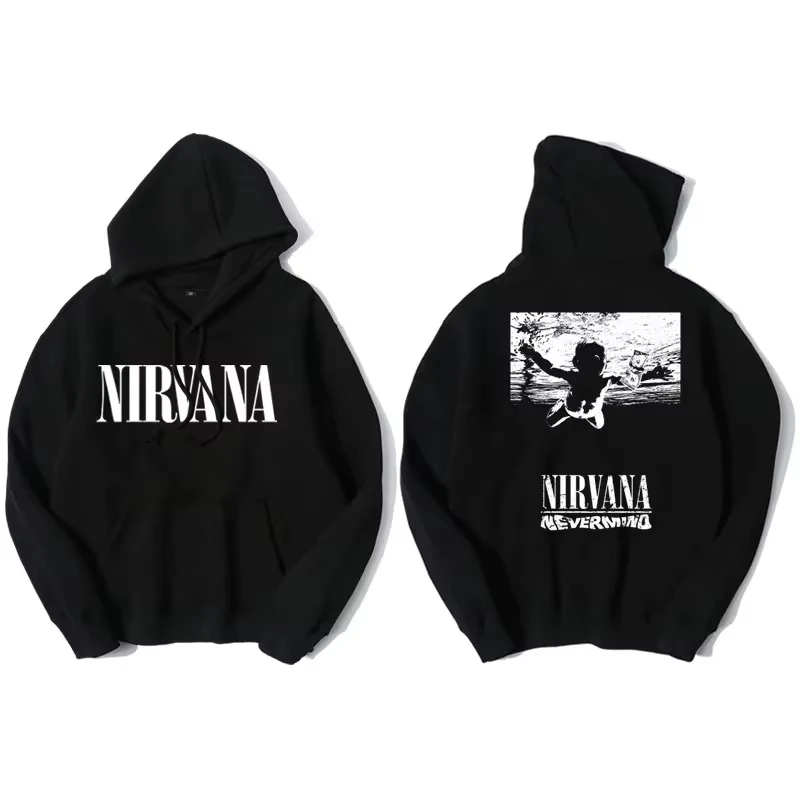 Nirvana Hoodie Unisex Men Women Cotton Graphic Printed Kurt Cobain Classic Poster Smells Like Teen Spirit Grunge Rock Band