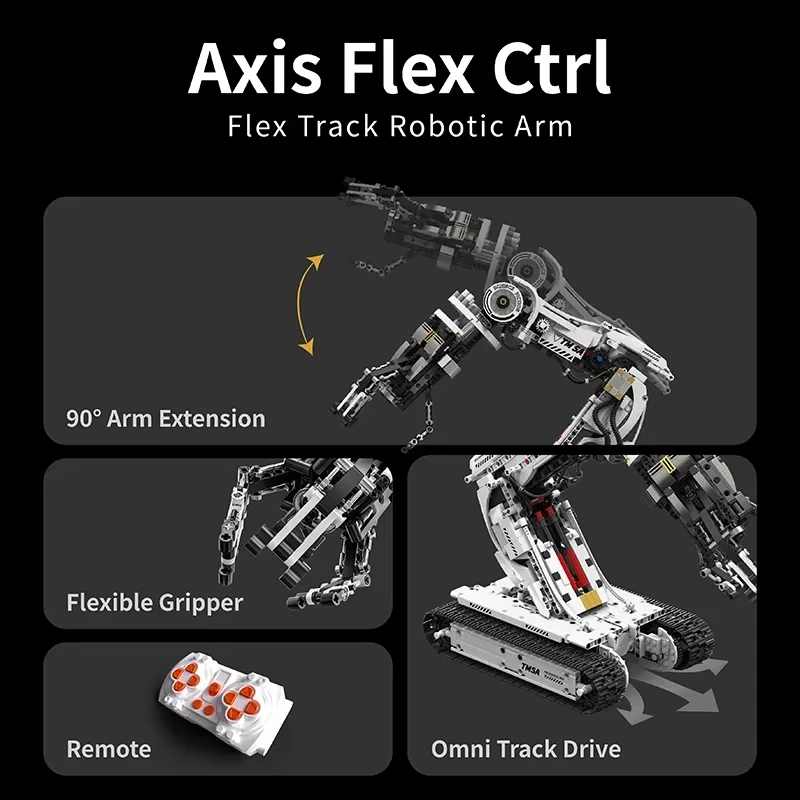 STEM Programmable Robot Arm Building Blocks Kit, MOC RC Mechanical Engineering Toy, Home Decor Collectible Gift