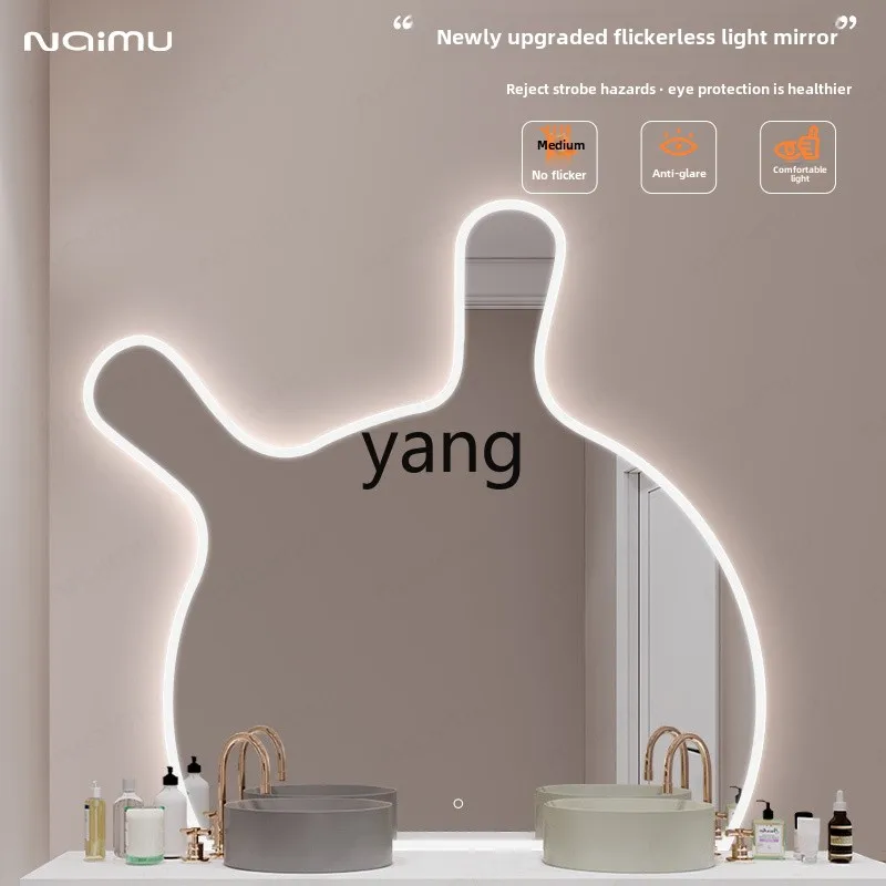 مرآة حمام ذكية على شكل خاص لآذان أرنب، مرآة تزيين مثبتة على الحائط #3