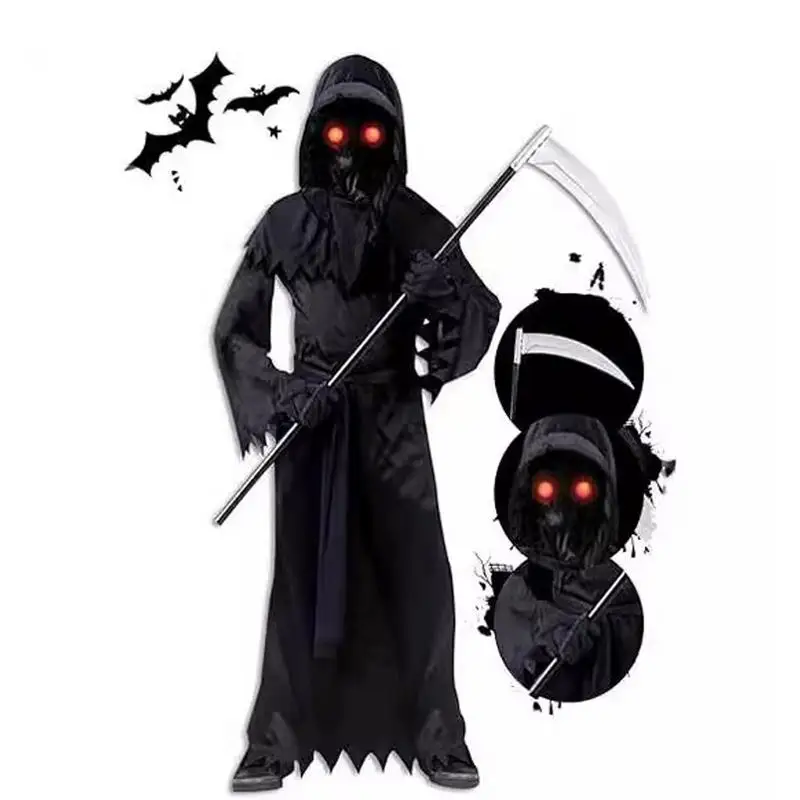 Grims Reaper Halloween Costume Halloween Costumes For Boys Hooded Cloak Men Grims Reaper Costume Hooded Robe Cloak Cape Supplies