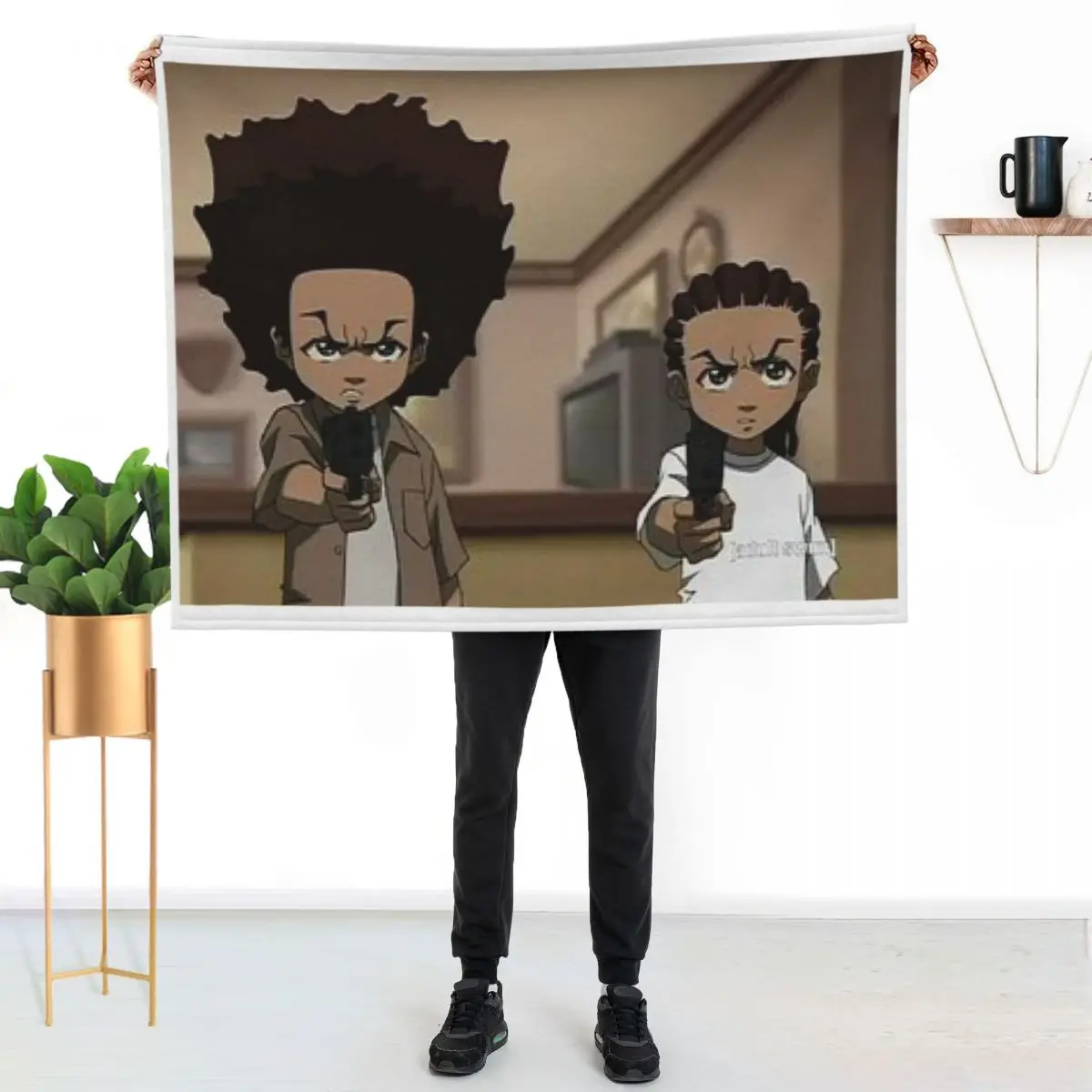 

The Boondocks Huey, and Riley Throw Blanket Multi Purpose Soft Warm Blanket for Home Travel