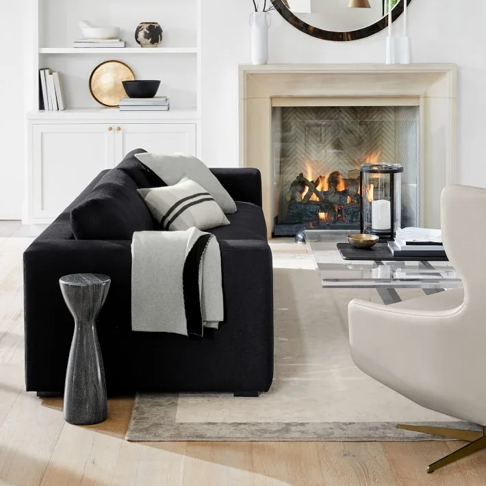 Conjuntos de sofás para sofás de sala de estar baratos Móveis Sofá de braço quadrado