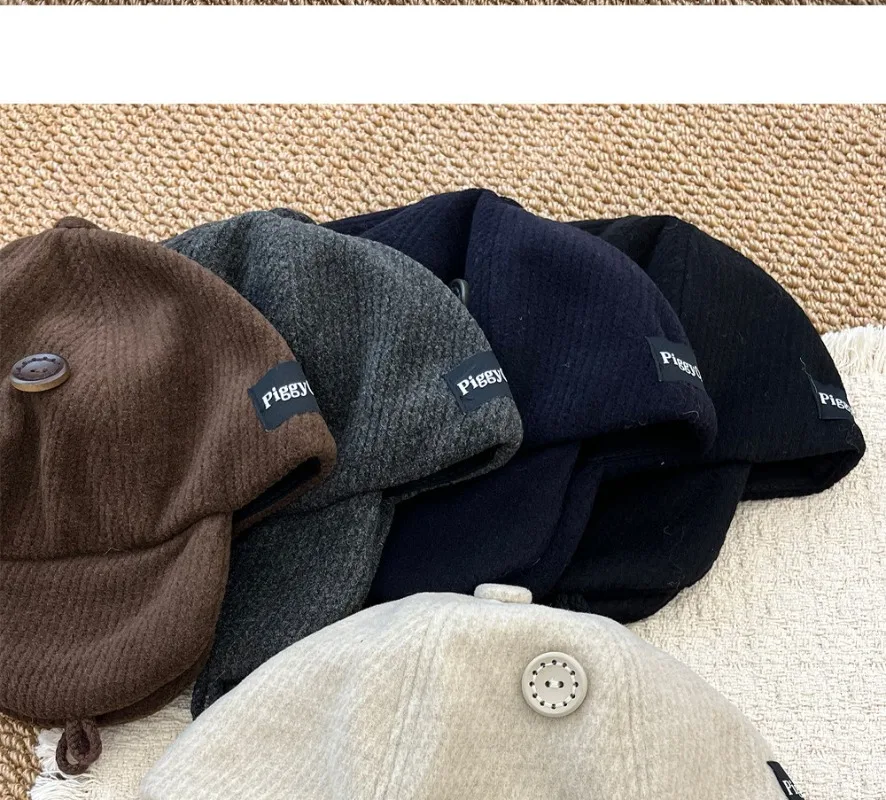 Koreanischer Ohrenschutz-Lei-Feng-Hut für Damen und Herren, ideal für Winteraktivitäten im Freien, zum Radfahren, mit verstärktem und samtbezogenem Innenfutter für zusätzliche Wärme, Bomber-Mütze. – Detail 7