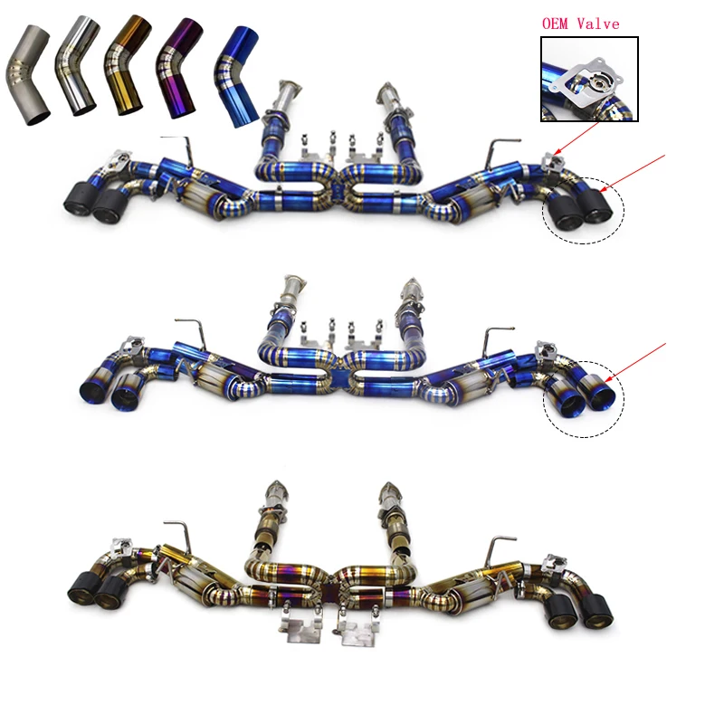 

Titanium Exhaust Pipe System For Chevrolet CORVETTE C8 2019-2025 Equipped With OEM Valvetronic Muffler System