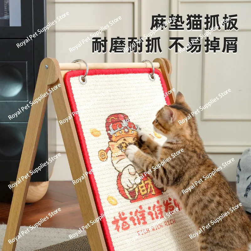 Vertical Triangular Cat Scratching Board Cat Grinding Claws Anti-scratch Furniture Scratch-resistant and Wear-resistant Cat Toys