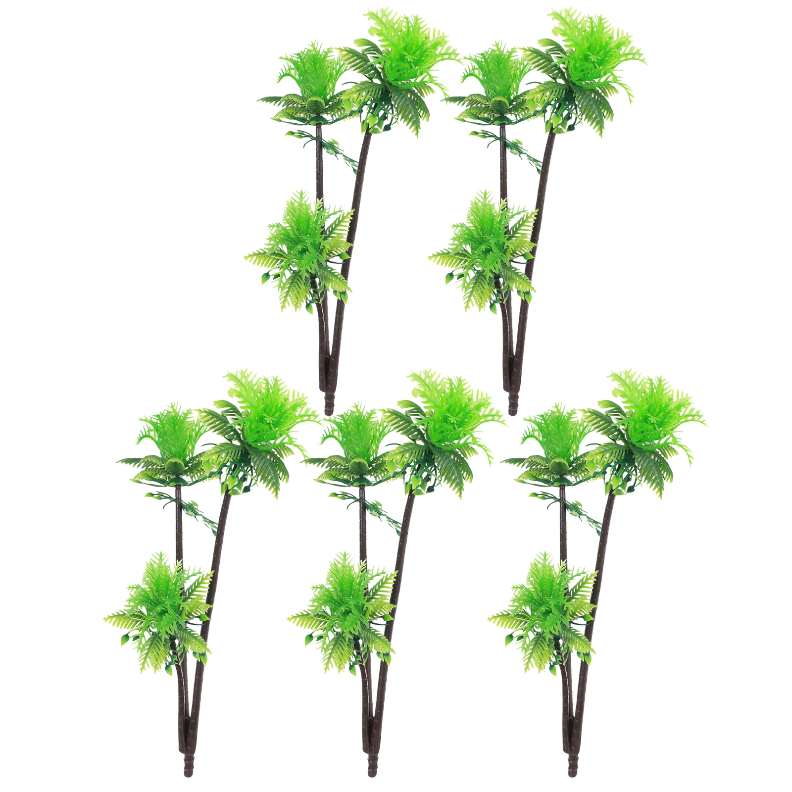 

5 Pcs Coconut Tree Decorations Fish Tank Aquarium Plastic Craft Bonsai L scape Accessory Safe Gentle Storage Easy Pet Supplies