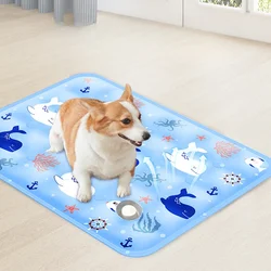 Alfombrilla refrescante para mascotas, esterilla de hielo seco, cristal en polvo, inyección de agua, perro y gato, Verano