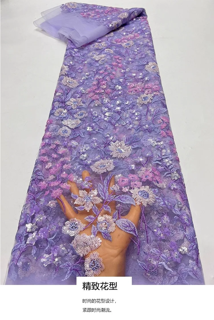 

1yard multi-color sequin embroidery with floral sequins tissu new gauze fabric for patchwork Dress and wedding cheongsam fabric