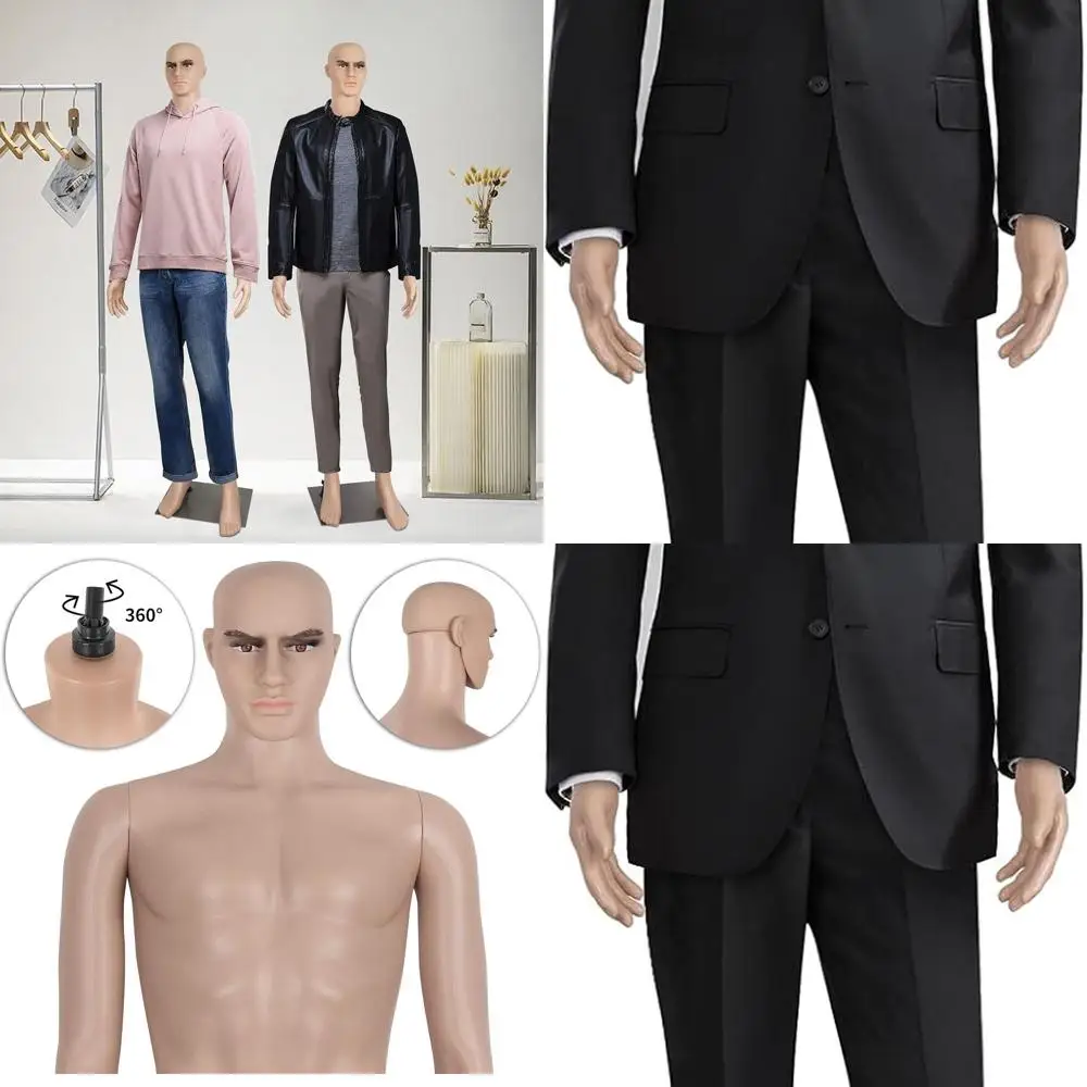 

Adjustable Full-Body Male Mannequin with Metal Base, 73 Tall Dress Form