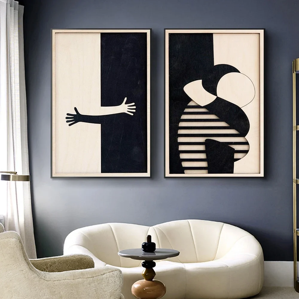 Abstrract 3D Texture Wall Art Romantic Couple Hug Poster Print For Liiving Room Home Decor Modern Minimalism Canvas Painting