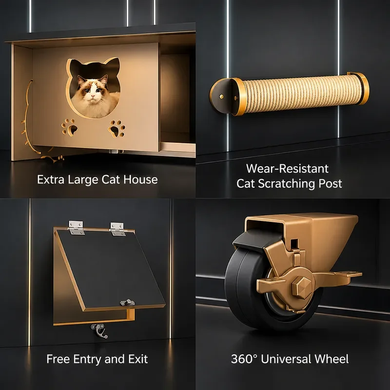 Solid Wood Cat Villa Multi Layer Climbing Frame Indoor Pet House Wooden Cabinet Cage for Cats Household Furniture