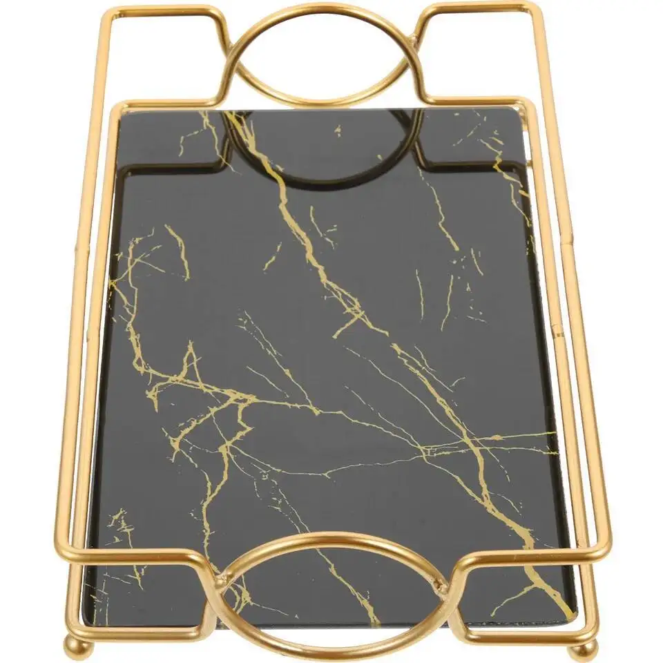 

Trays With Iron Frame Perfume For Dresser Bathroom Countertop Tray Makeup Organizer Cosmetics Storage