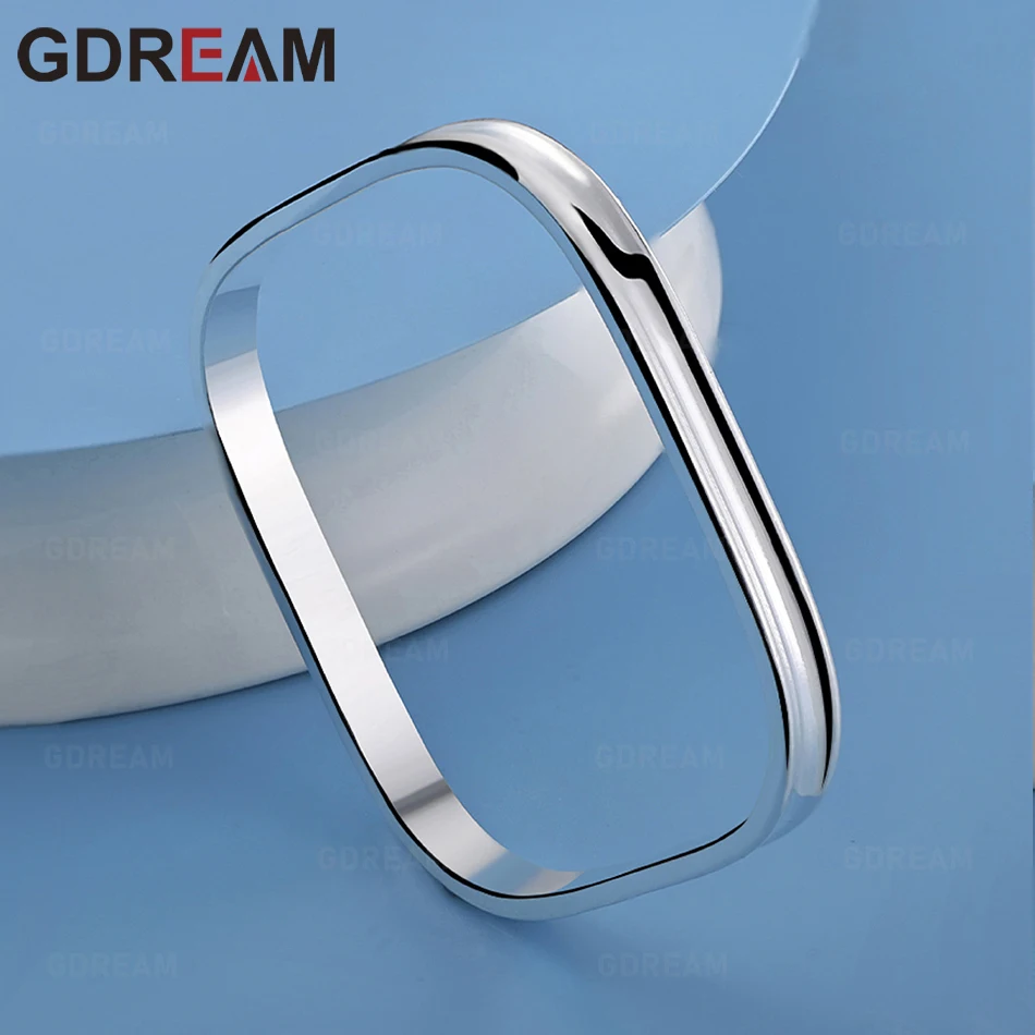 

GDREAM 925 Sterling Silver Smooth Square Bracelet For Women, Exquisite And Cute Wedding Party Jewelry
