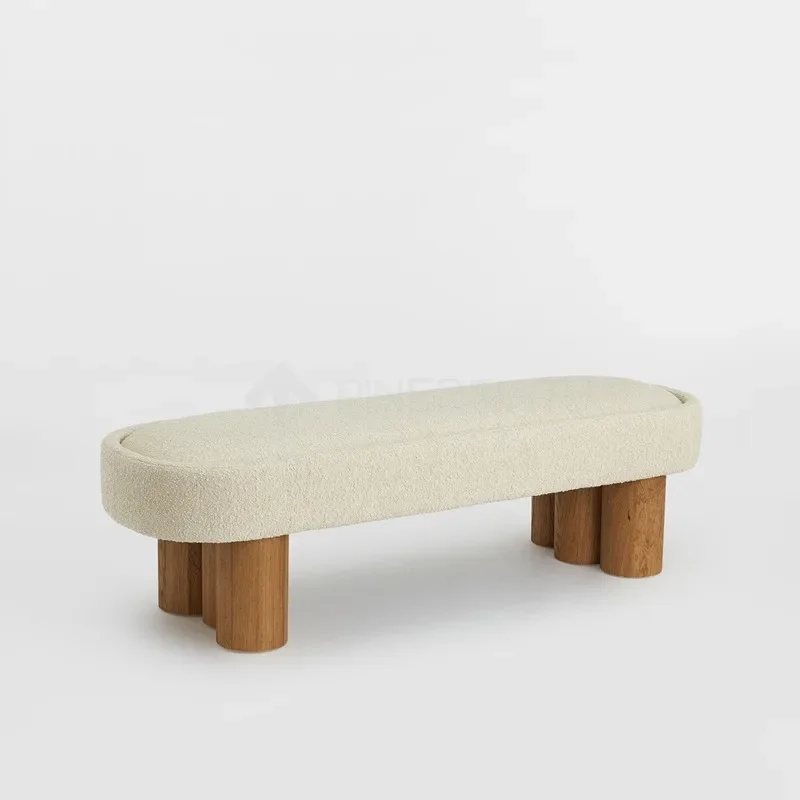 

Nordic simple and atmospheric bedside stool light luxury living room sofa stool wabi-sabi wind cashmere bench
