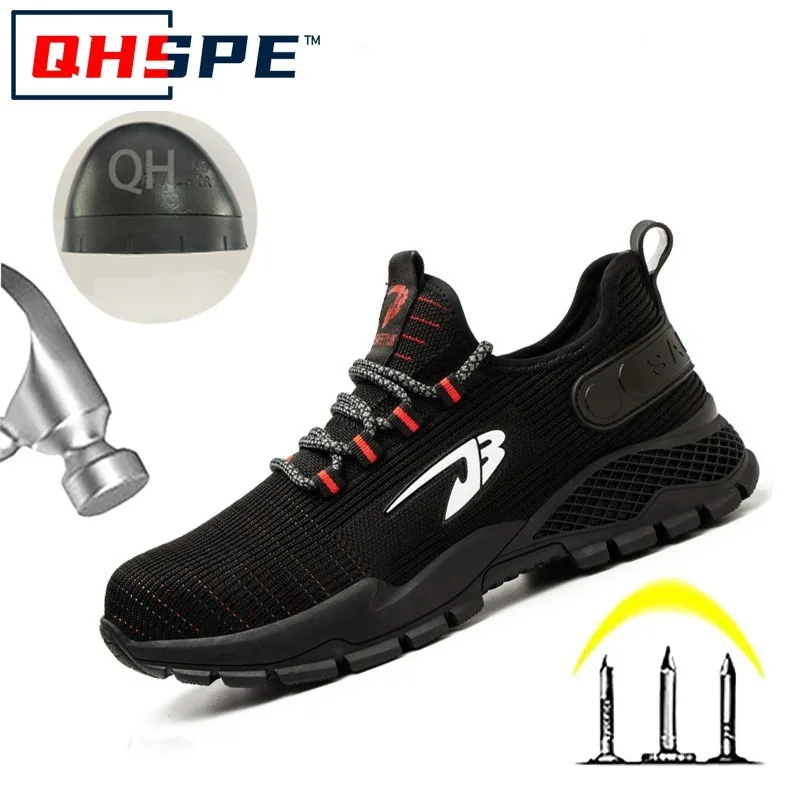 男性と女性のためのユニセックス安全作業靴通気性滑り止め耐摩耗性屋外スニーカー破壊不可能な靴ファッション
