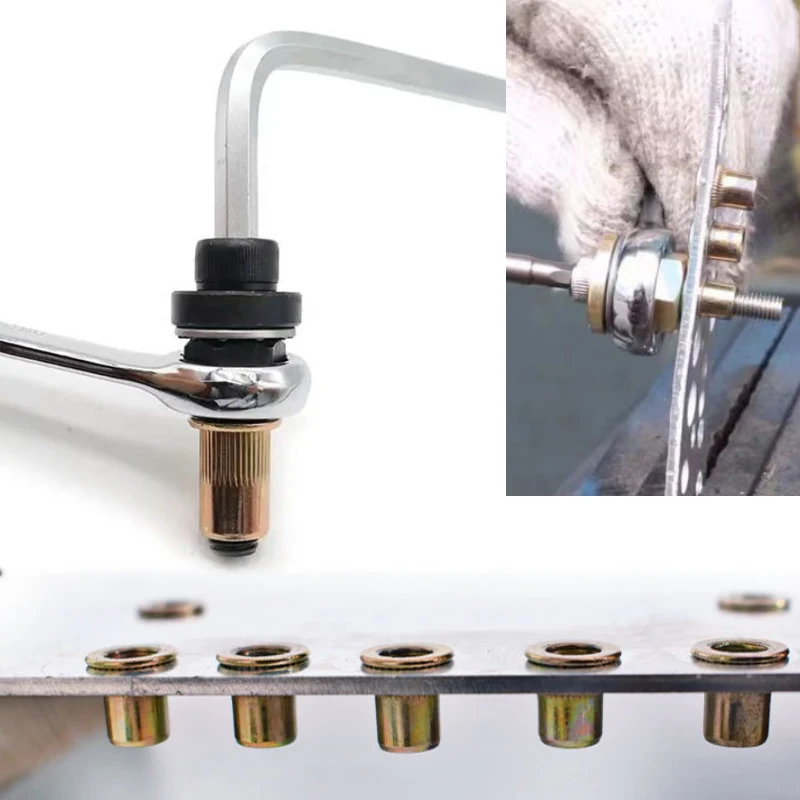 304Pcs Rivet Nuts and Hand Tool Set Metric Rivet Nut Combo (M12/M10M8/M6/M5/M4/M3), Suitable for Furniture, Decoration, Automotive, Marine, and Industrial Applications