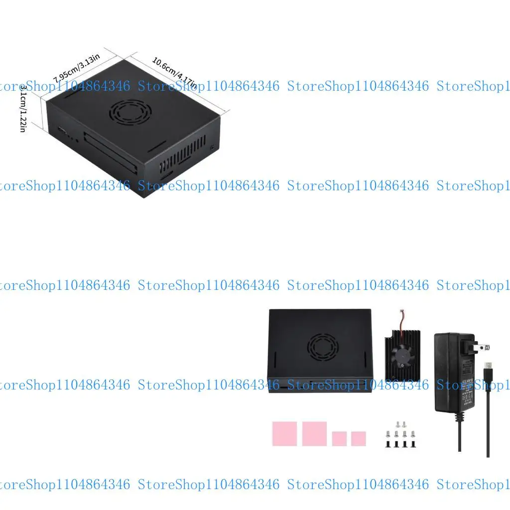 

5asd Metal Case Enclosure with Cooling Fan Heat Sinks Power for VisionFive2