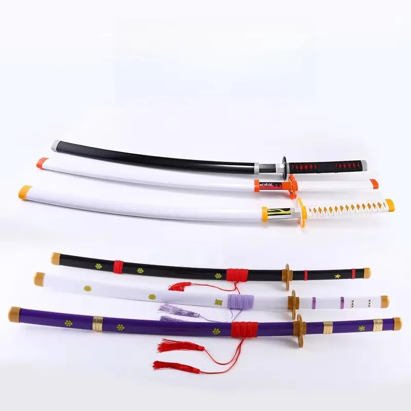 41in/104cm Demon Slayer Katana Anime Ninja Sword Demon Slayer Cosplay Prop Knife Real Size Samurai Sabre Japonesa Katana Sword