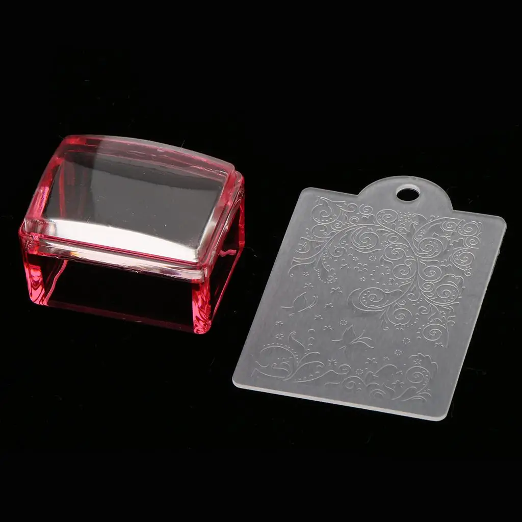 Силиконовый прямоугольный штамп со скребком, изображением пластины, маникюрные инструменты, набор для полировки «сделай сам»