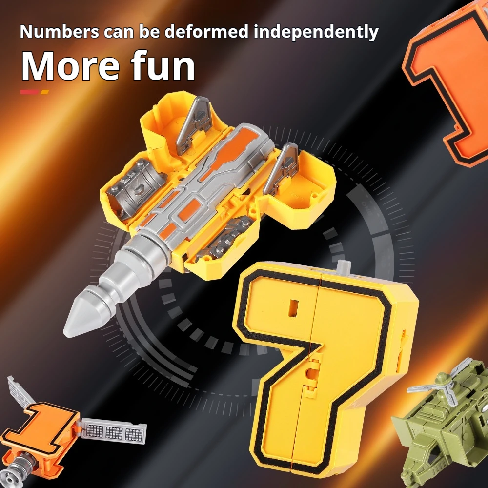 Digital deformation puzzle assembly robot model children's King Kong mecha car boy toy building blocks