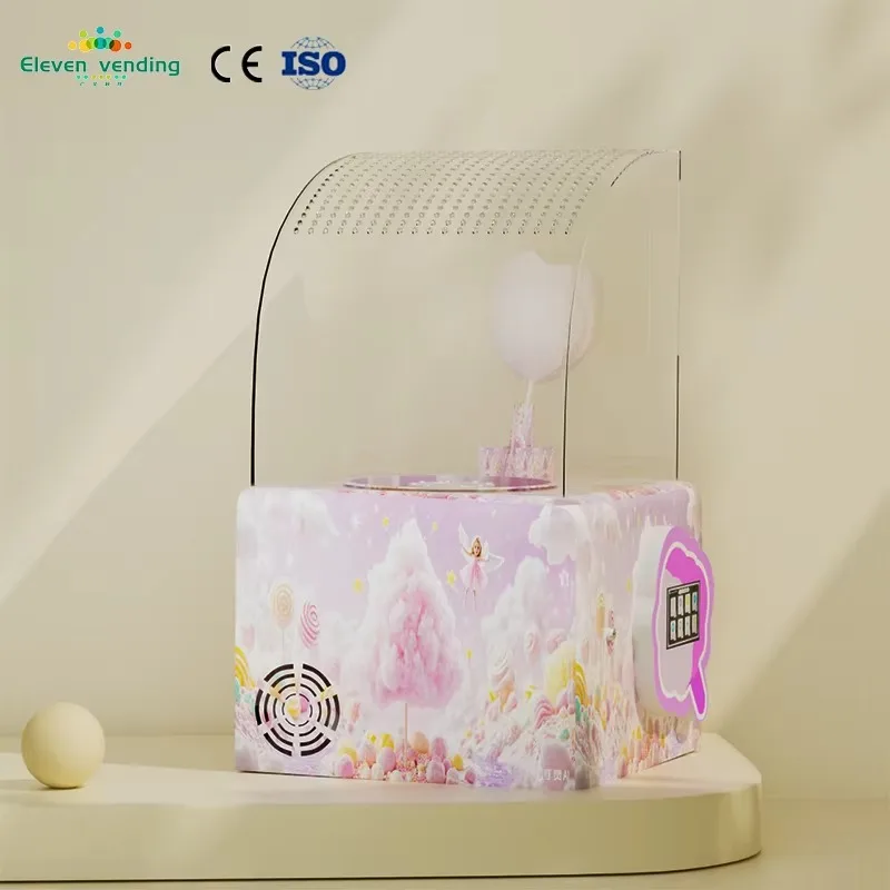 New Commercial Automatic Flower Cotton Candy Vending Machine Robot for Kids Bakery Use