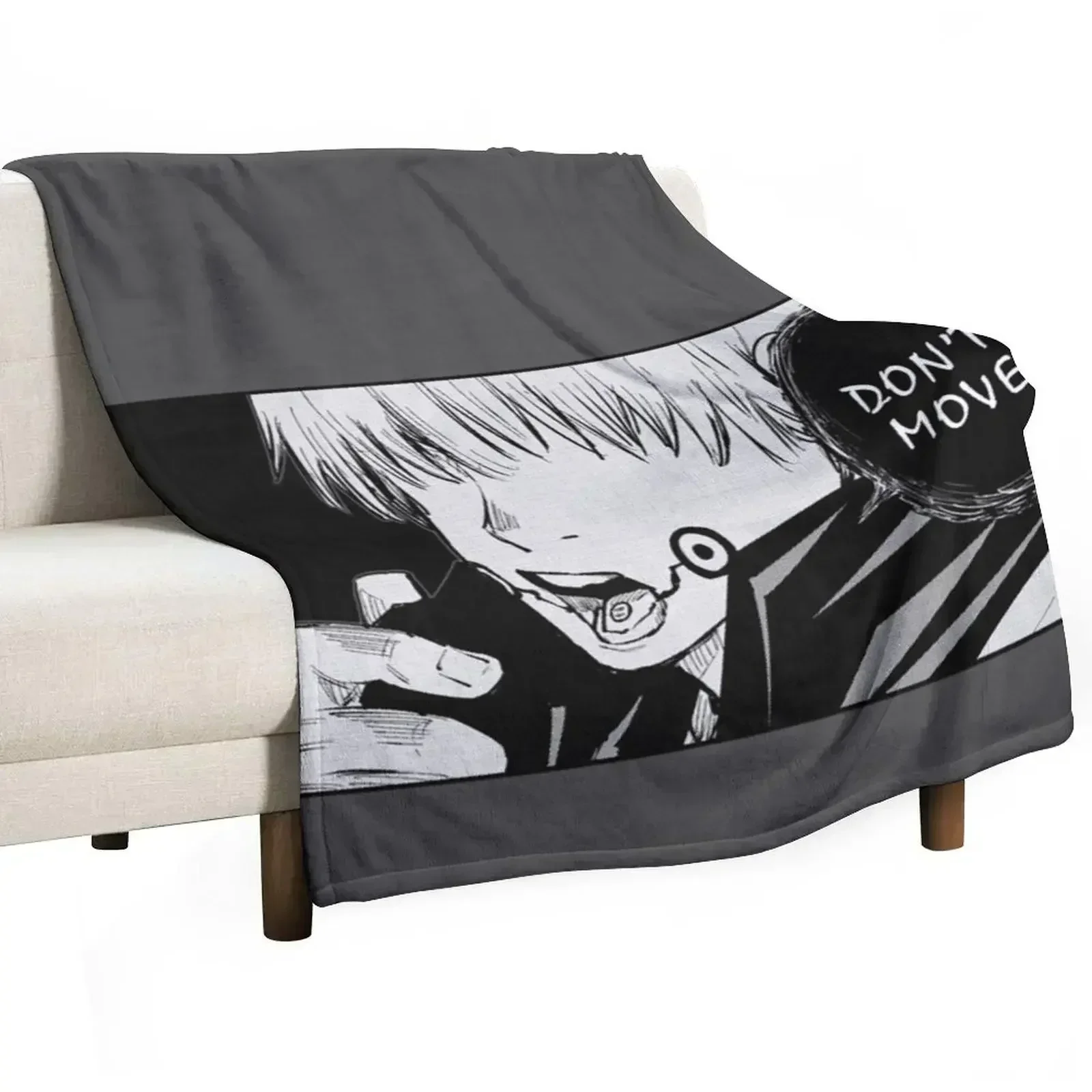 Inumaki Toge Don`t move on black background Throw Blanket Nap Fashion Sofas Stuffeds Blankets