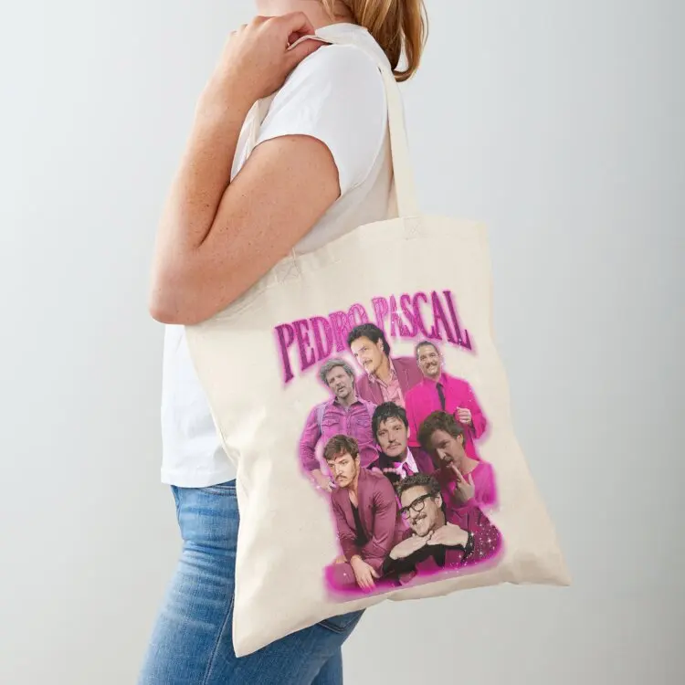 Pedro Pascal in Pink Tote Bag foldable reusable bag tote bag men's university shopper
