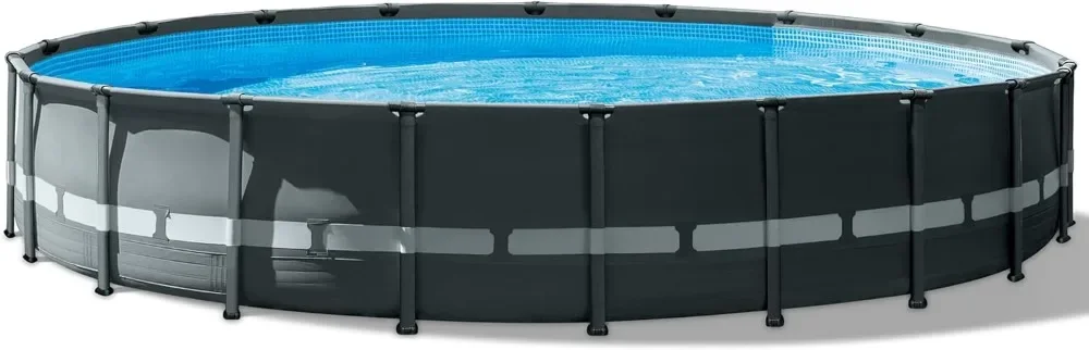 

Frame Pool Set - 22' x 48'' - Above Ground Swimming Pool, Puncture & Rust Resistant, Includes Sand Pump Filter, Ladder, Cover