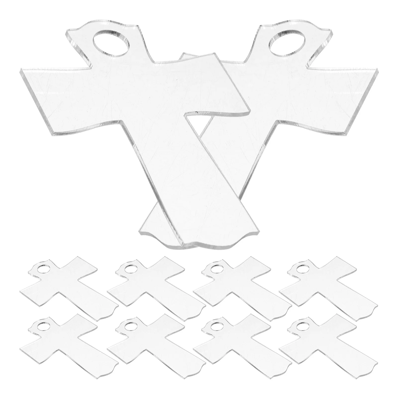 

10pcs Acrylic Name Tags For Tumbler Blank Cross Shaped Diy Unfinished Name Plates White Smooth Cup Labels Handicraft
