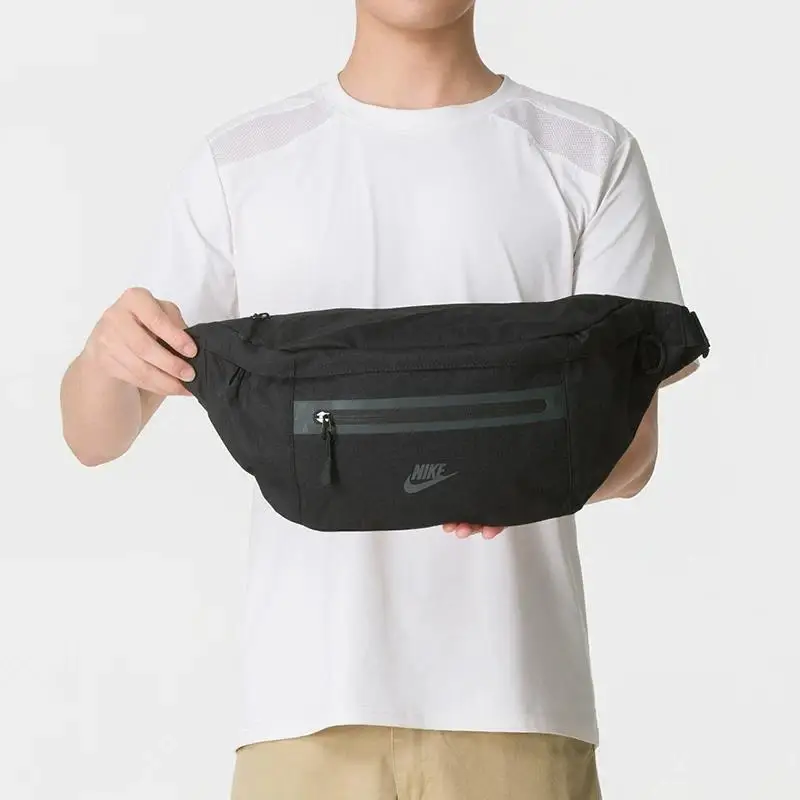 nike-medium-waist-bag-dn2556‑010-black-adjustable-strap-zipper-pocket-crossbody-fanny-pack-casual-sports-chest-sling-bag
