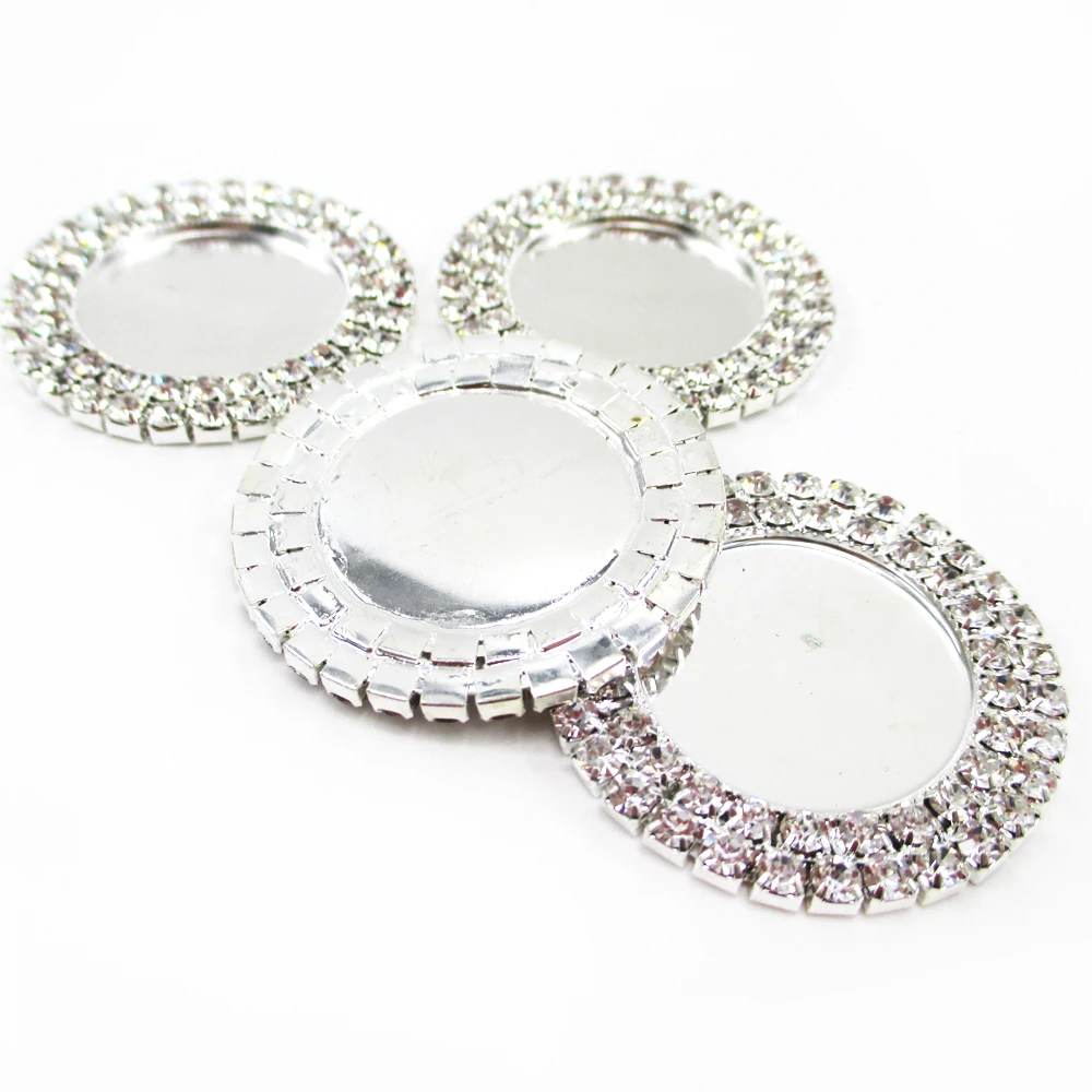 David accessories 5 Pcs/lot Rhinestone Flattened Bottle Caps Pedestal Round Shape for DIY Hair bow Crafts Necklace,5Yc2077