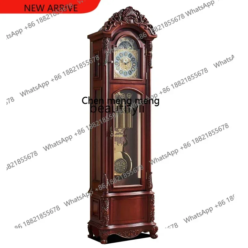X  X German Hermle European Style Mechanical Floor Living Room Chinese Retro Clock Vertical Clock Classical Pendulum Clock