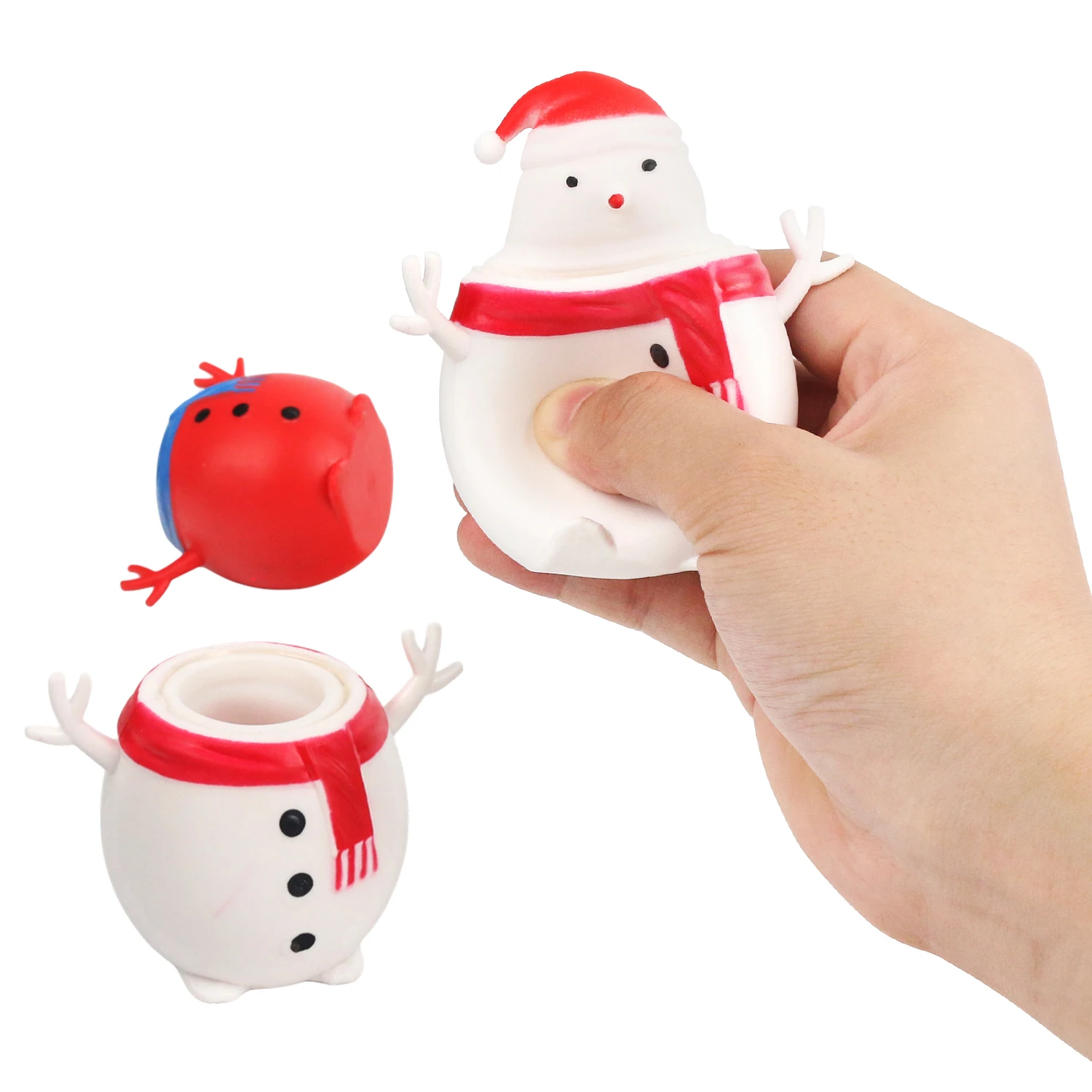 Boneco de neve de natal apertando copo para crianças, pinch fun, brinquedo alívio do estresse, cor criativa aleatória, original, novo