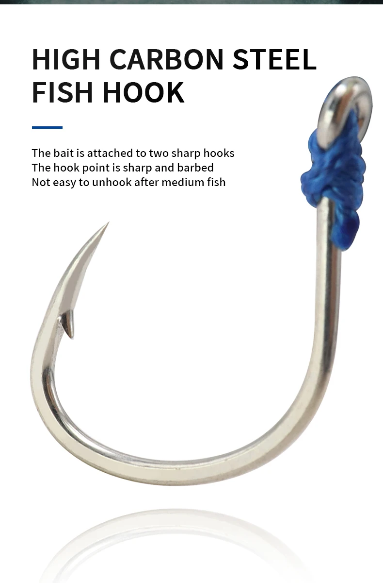 ZYZHE 1/3/5 Stück Meeresfischerei JIG Assist-Haken Slow Jigging Weicher Oktopus-Köder Schnurhaken Tiefsee-Angelhaken – Detail 7