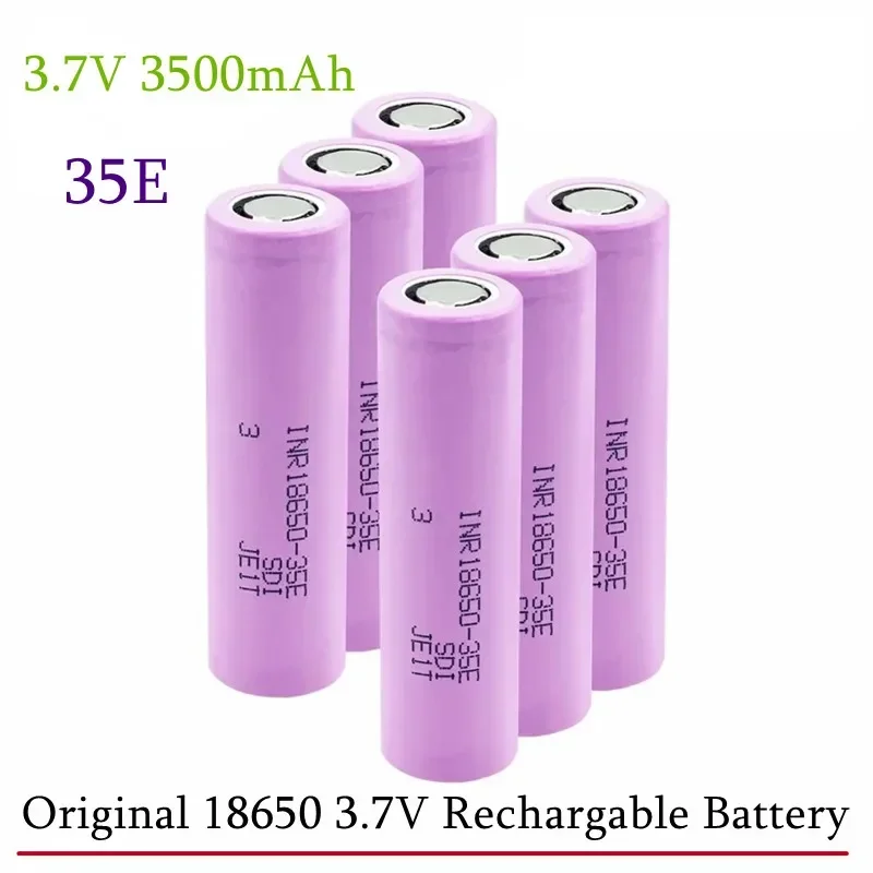 100%Original For 18650 3500mAh 25A Discharge INR18650 35E 18650 Battery Li-ion 3.7v Rechargable Battery