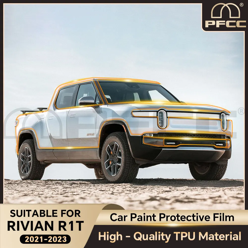 

For Rivian R1T 2021 2022 2023 Pre-Cut Paint Protection Film Car Clear Kit PPF TPU Transparent Body Sticker Accessories Styling