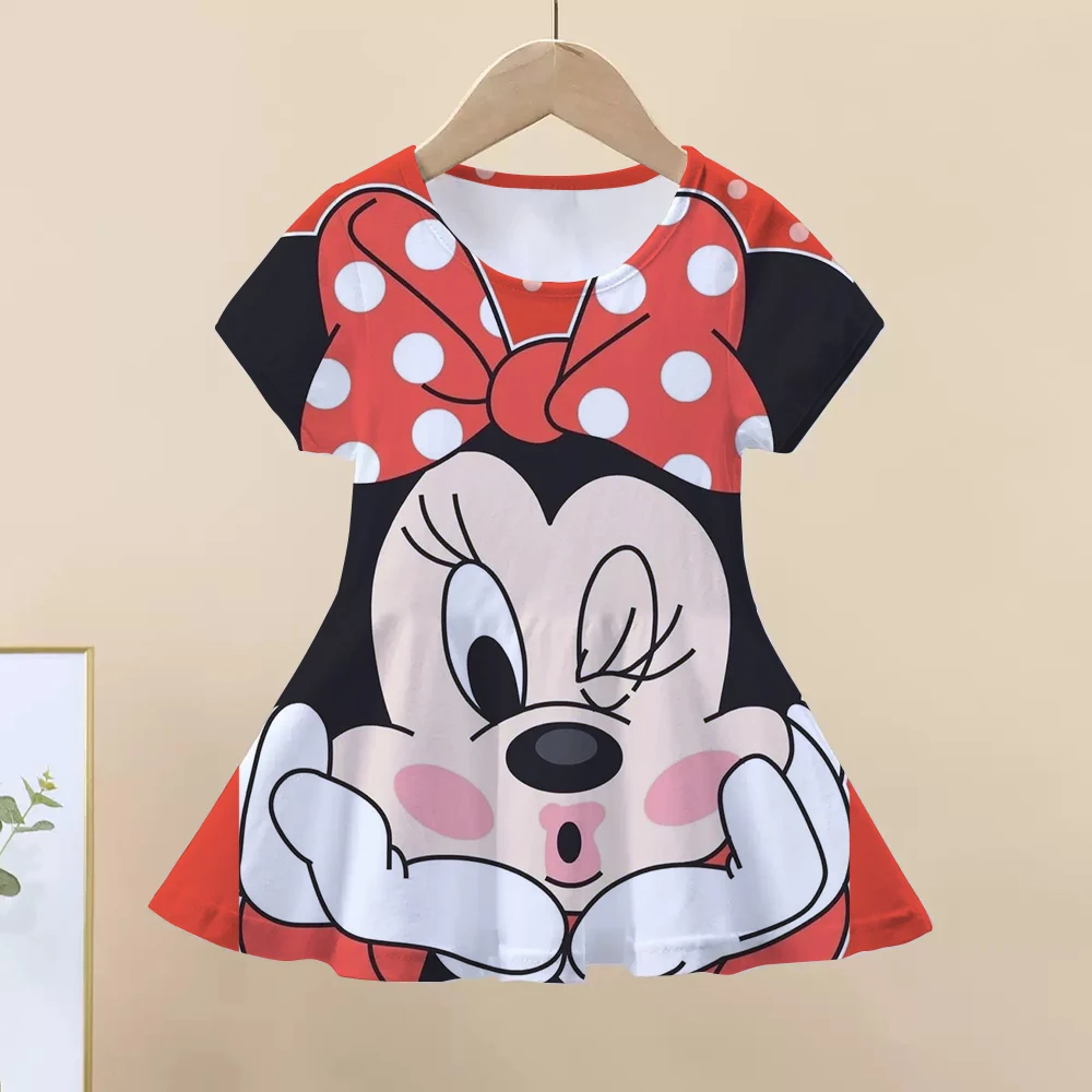 

Disney Summer Girls Cute Cartoon Mickey Mouse Dress Fashion Trend Dress Kids Daily Casual Stylish Short Sleeve Clothing Outfit.