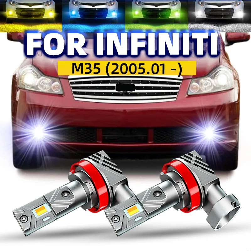 2x Car LED Front Fog Lights Bulbs Dual Colors Switchback White Yellow For Infiniti m35 m35h 2007 2009 2011 2012 2013 2015 2016