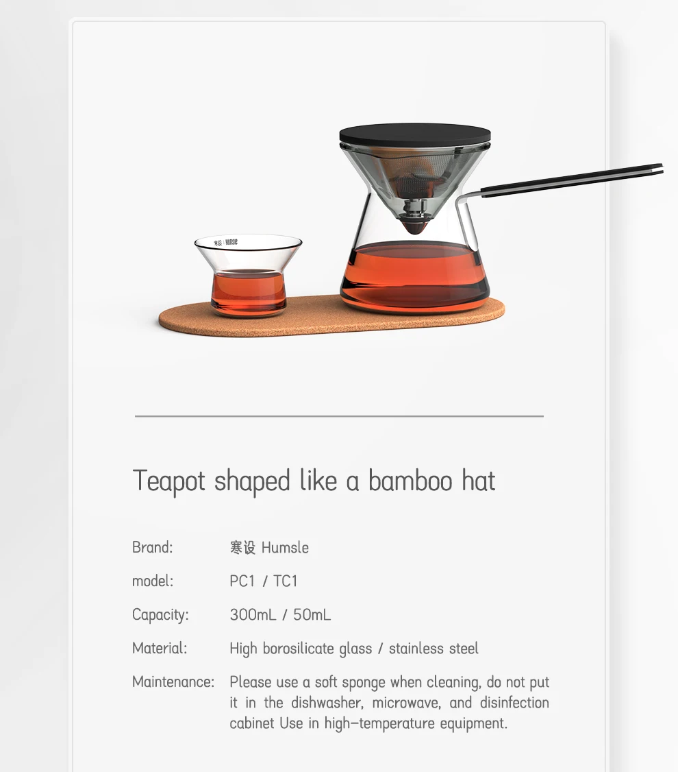 Japanese Black Magic Teapot  Service Glass Tea Maker With Side Handle Kettle Heatproof  Cup of Tea Set