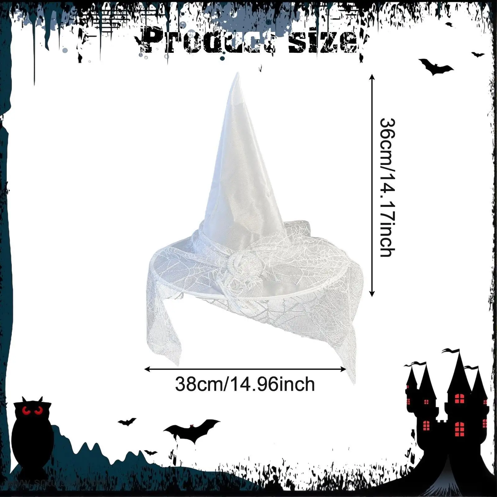 Cappello da strega di Halloween Cappello da costume da strega Copricapo cosplay per costume da spettacolo teatrale