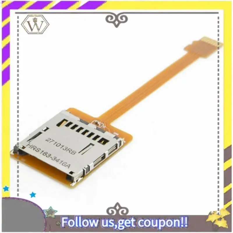 AU33-For Micro-SD TF Memory Card Kit Male To SD Female Extension Soft Flat FPC Cable Extender 10Cm