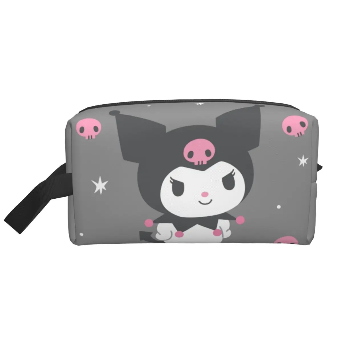 Custom Cartoon Kuromi Skull Cosmetic Bag Women Kawaii Big Capacity Cute Rabbit Anime Makeup Case Beauty Storage Toiletry Bags