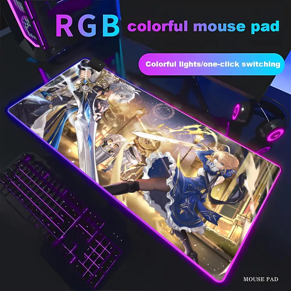 

Honkai: Star Rail Phainon Mouse Pad Animation Games Beautiful Gaming Mouse Pad HD Gamer Large LED Light PC Computer pad Decor