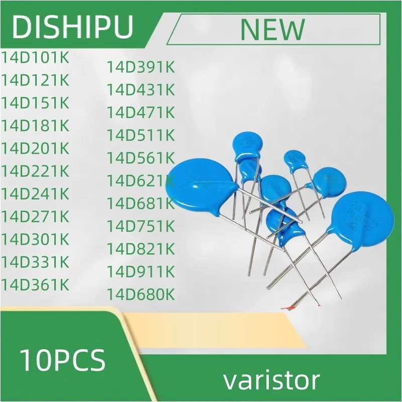 

10PCS 14D101K 14D121K 14D151K 14D181K 14D201K 14D221K 14D241K 14D271K 14D301K 14D331K 14D361K 14D391K 14D431K 14D471K 14D511K 14