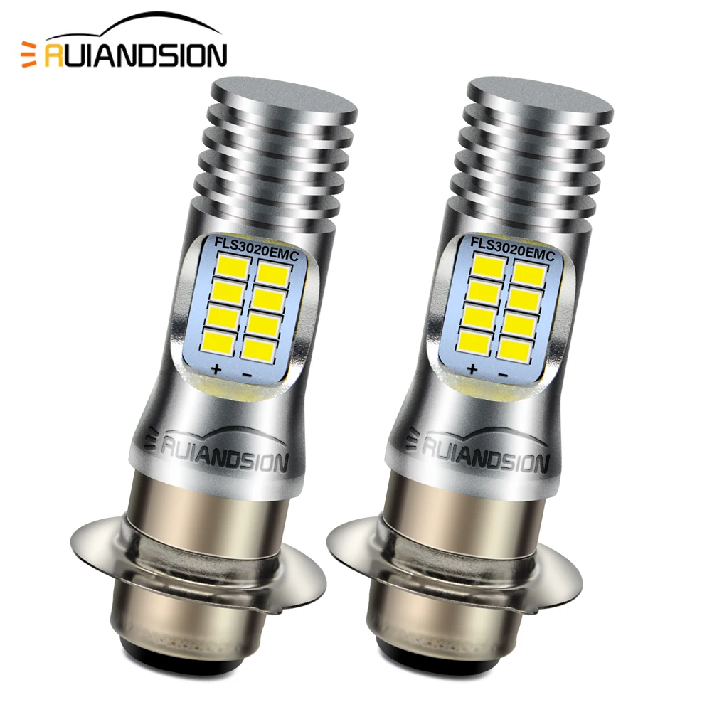 New H6M P15D BA20D LED Headlight Bulb 10-30V Motorcycle Headlight Lamp Replacement Universal Fit For Motorbike Scooter Ebike 2PC
