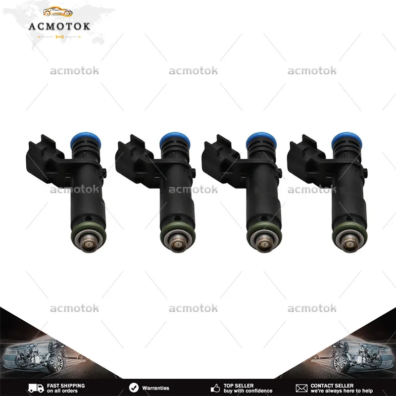 SET OF 4 04593986AB Fuel Injectors For Jeep Compass Cherokee Renegade Chrysler 200 Fiat 500X Dodge Dart GT Ram ProMaster City