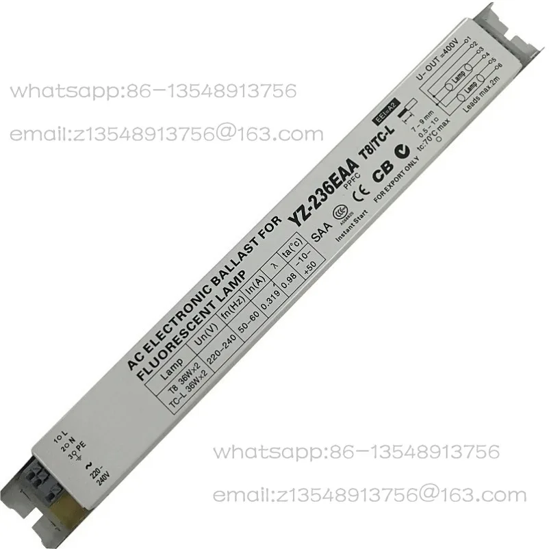 YZ-236EAA T8 TC-L 220-240V 2x36W 2x40W L290D Neon Lamp/Fluorescent Lamp Electronic Ballast Spot