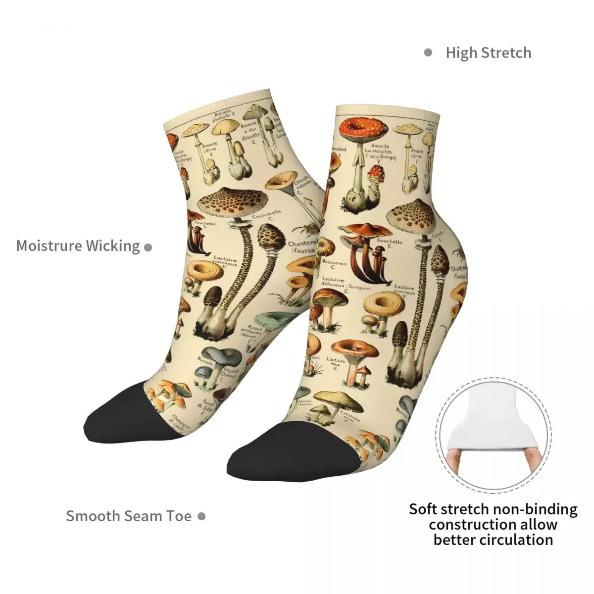 Mushrooms Ankle Socks Male Mens Women Summer Stockings Polyester